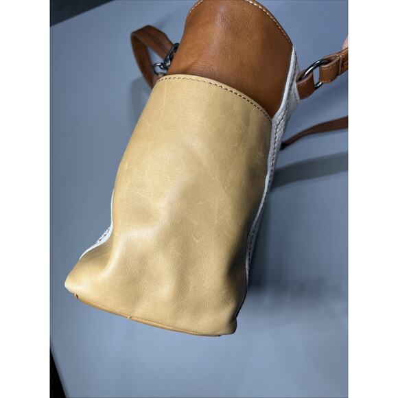 The Sak Leather Ashby Satchel Colorblock Large Tote Bag Shoulder Purse Zip Top - Picture 6 of 11